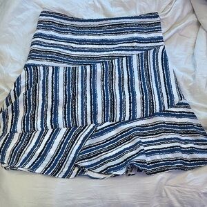 LOFT Navy and White Patterned Skirt